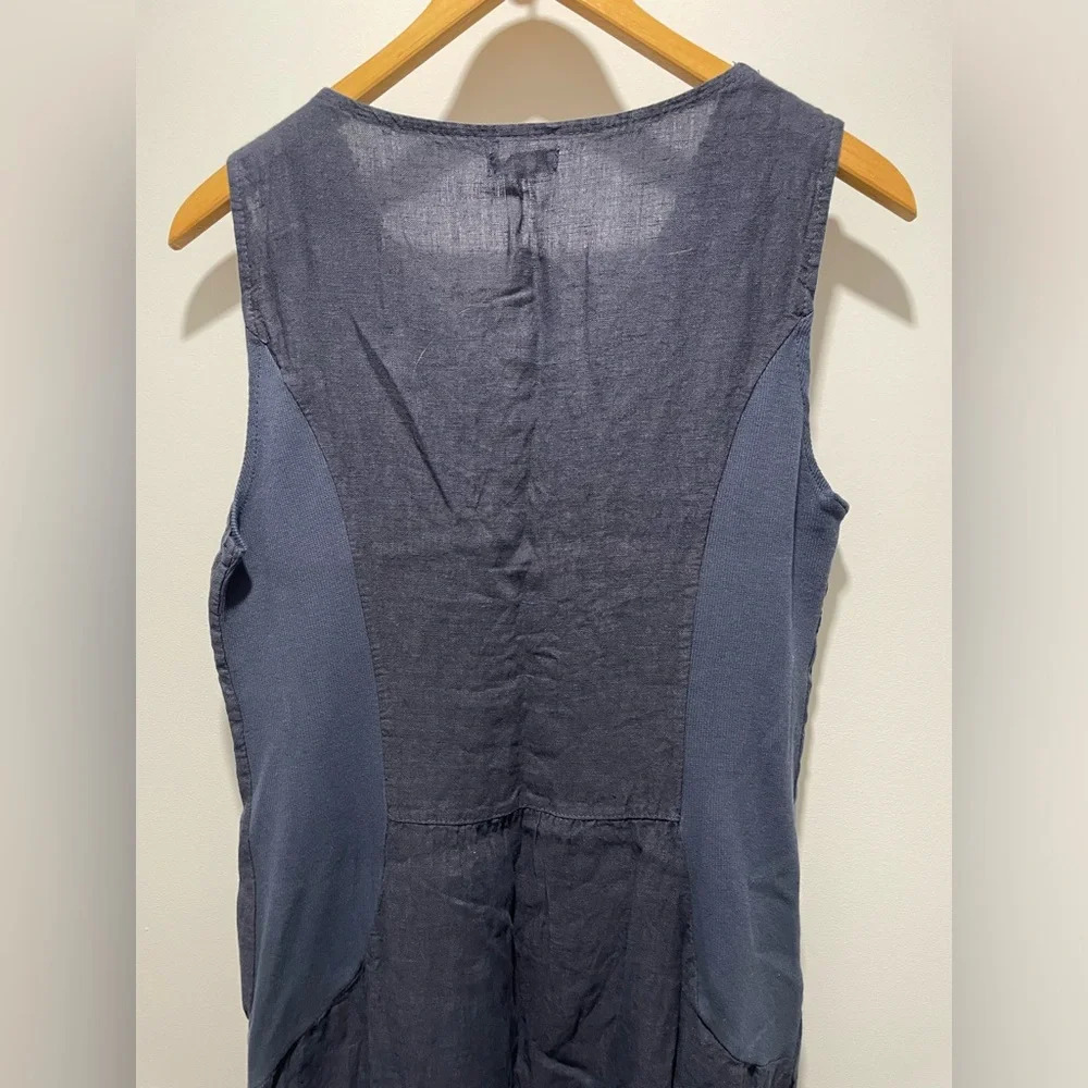 NWT Lina Tomei 100% linen dress with beaded neckline, size small - Picture 6 of 13